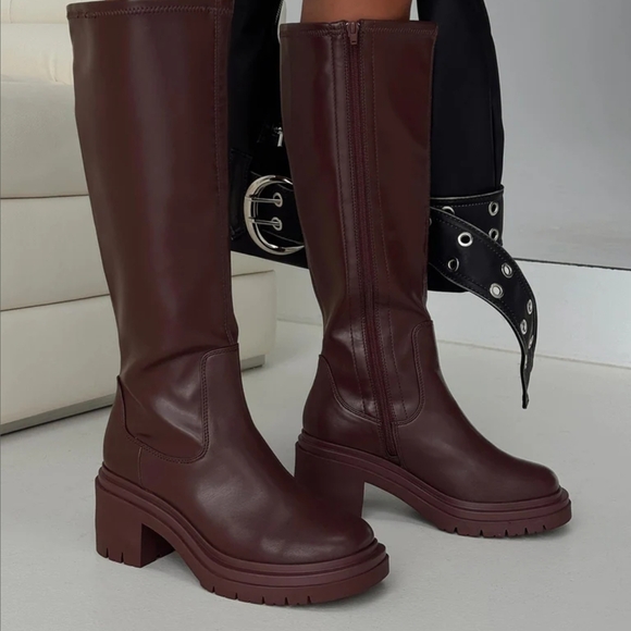 Princess Polly Brown Heeled Boots